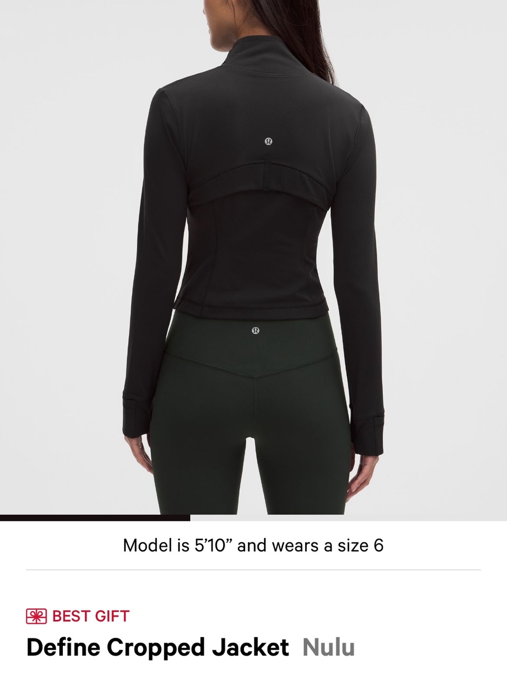 SZ 2 LULULEMON CROPPED DEFINE JACKET (NULU) - Picture 2 of 2